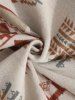 Aztec Print Woolen Kangaroo Pocket Quarter Zip Pullover Sweatshirt -  