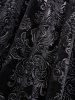Robe Corset Ligne A Fleur Gaufrée Panneau en Cuir PU de Grande Taille à Volants - Noir L | US 12