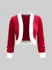 Robe de Noël Plissée Jointive Cœur avec Bouton de Grande Taille en Velours - Rouge 2X | US 18-20