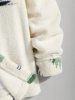 Ethnic Aztec Print Fleece Fluffy Colorblock Pocket Shacket -  