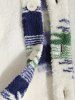 Ethnic Aztec Print Fleece Fluffy Colorblock Pocket Shacket -  