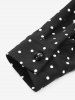 Gothic Bowknot Polka Dot V Neck Ruched Blouse -  