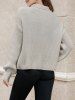 Solid Color Drop Shoulder Pullover Sweater -  