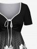 Robe D'Halloween Citrouille Crâne et Nœud Papillon Imprimés de Grande Taille - Noir XS