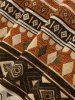 Men's Ethnic Aztec Geometric Jacquard Flocking Quarter Zip Stand Collar Woolen Pullover Sweatshirt -  