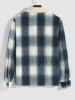 Men's Plaid Pattern Front Pocket Thermal Fluffy Fleece-lined Jacket -  