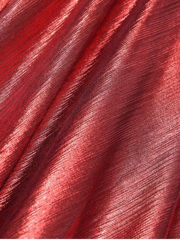 Plus Size Gothic Grommets Lace-up Ruffles Lace Trim Handkerchief Mesh Patchwork Glitter Dress