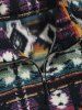 Ethnic Tribal Aztec Printed Fluffy Sweatshirt -  