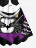 Robe D'Halloween 3D Chauve-souris Crâne Monstre Imprimés de Grande Taille - Noir 5X