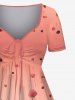 Robe D'Halloween Ombrée 3D Citrouille et Fleur Imprimés de Grande Taille - Rose clair 3X