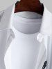 Chinese Style Letter Dragon Colorblock Pattern Short Sleeves Shirt -  
