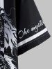 Chinese Style Letter Dragon Colorblock Pattern Short Sleeves Shirt -  