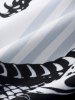Chinese Style Letter Dragon Colorblock Pattern Short Sleeves Shirt -  