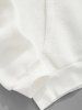 Fleece Fluffy PARIS Letter Colorblock Embroidery Hoodie -  