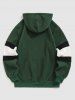 Casual Fleece Fluffy Colorblock Cartoon Bear Applique Hoodie -  