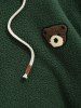 Casual Fleece Fluffy Colorblock Cartoon Bear Applique Hoodie -  