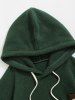 Casual Fleece Fluffy Colorblock Cartoon Bear Applique Hoodie -  