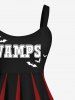 Plus Size Halloween Bat Letters Print Tank Dress -  