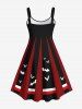 Plus Size Halloween Bat Letters Print Tank Dress -  