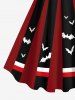 Plus Size Halloween Bat Letters Print Tank Dress -  
