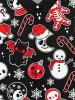 Gothic Skull Bat Cat Snowflake Snowman Moon Skeleton Print Christmas Buttons Shirt For Men -  