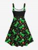 Plus Size Christmas Hat Dragon Gift Star Buckle 3D Print Tank Dress -  