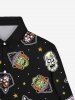 Gothic Halloween Skull Cat Sar Print Shirt For Men -  