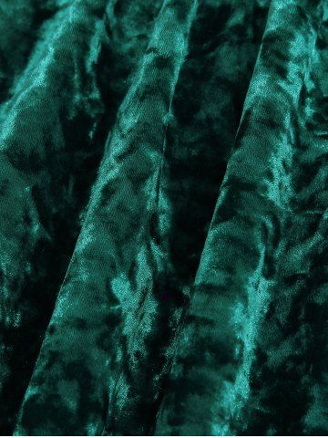 Plus Size Floral Lace Velvet Patchwork Pentagram Tassel Buckle Ruffle T-shirt