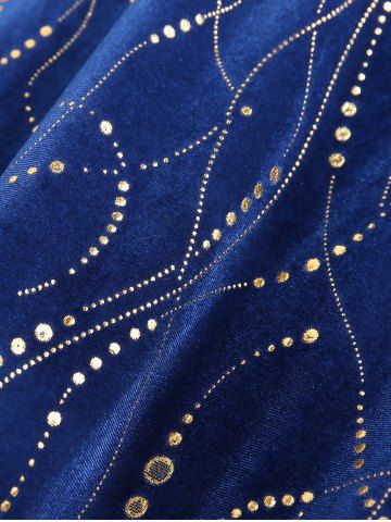 Plus Size Glitter Lace Up Fluffy Ball Velvet A Line Hooded Christmas Patchwork Dress