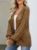 Solid Color See Thru Textured Graphic Crochet Cardigan -  