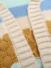 Colorblock Stripe Jacquard Drop Shoulder Cardigan Coat -  
