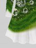 T-shirt Ombré Sapin de Noël et Flocon de Neige Imprimés de Grande Taille à Paillettes - Vert XS