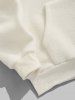 Men's Bear Applique Patched Design Kangaroo Pocket Warmth Fuzzy Teddy Fleece Pullover Hoodie -  