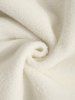 Men's Bear Applique Patched Design Kangaroo Pocket Warmth Fuzzy Teddy Fleece Pullover Hoodie -  
