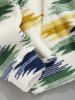 Fleece Fluffy Vintage Ethnic Colorblock Kangaroo Pocket Hoodie Drawstring Jogger Pants -  