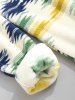Fleece Fluffy Vintage Ethnic Colorblock Kangaroo Pocket Hoodie Drawstring Jogger Pants -  