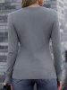 Button Up Solid Color Round Collar Knit Cardigan -  