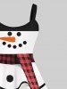 Plus Size Christmas Snowman Buttons Layered 3D Print Tank Dress -  