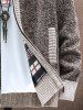 Men's Daily Colorblock Patchwork Zip Up Mock Neck Long Sleeve Sweater Cardiagn -  