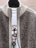 Men's Daily Colorblock Patchwork Zip Up Mock Neck Long Sleeve Sweater Cardiagn -  