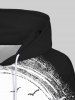 Sweat-Shirt à Capuche avec Cordon de Serrage à Imprimé Citrouille Chauve-Souris et Crâne D'Halloween Grande-Taille - Noir 8XL