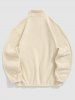 Men's Casual Colorblock Button Stand Collar Fuzzy Fleece Pullover Sweatshirt -  