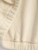 Men's Casual Colorblock Button Stand Collar Fuzzy Fleece Pullover Sweatshirt -  