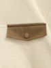 Men's Casual Colorblock Button Stand Collar Fuzzy Fleece Pullover Sweatshirt -  
