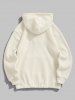 Men's CALIFORNIA Letter Embroidered Kangaroo Pocket Quarter Zip Fluffy Teddy Fleece Pullover Hoodie -  