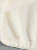 Men's CALIFORNIA Letter Embroidered Kangaroo Pocket Quarter Zip Fluffy Teddy Fleece Pullover Hoodie -  