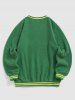Men's GREAT SMOKY MOUNTAINS Sun Embroidered Ribbed Crew Neck Fluffy Teddy Fleece Pullover Sweatshirt -  