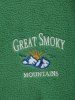 Men's GREAT SMOKY MOUNTAINS Sun Embroidered Ribbed Crew Neck Fluffy Teddy Fleece Pullover Sweatshirt -  