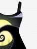 Robe D'Halloween Arbre Lune Galaxie Imprimés Grande Taille - Pourpre  5X