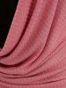 T-shirt Texturé Bouclé Plissé Chaîne avec Poches en Cuir PU Inséré de Grande Taille - Rose clair 